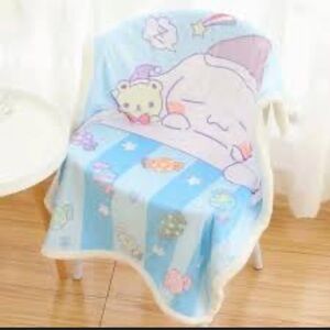 Sanrio Cinnamoroll Blue and White Small Minky Blanket Throw